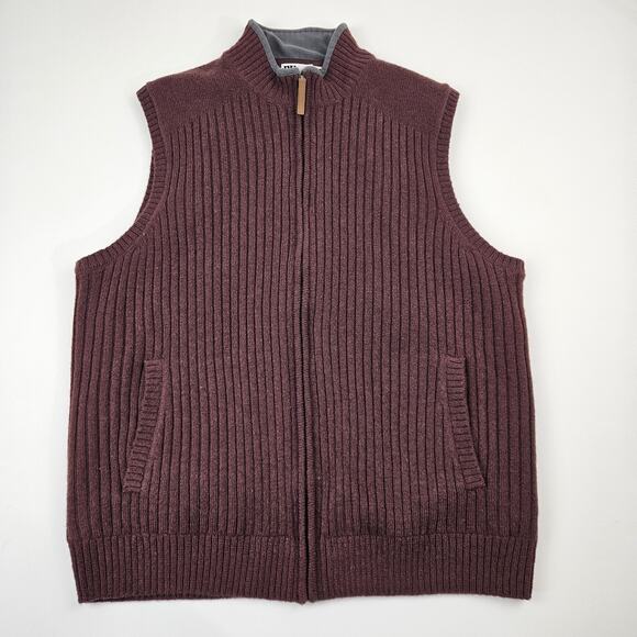 Duluth Trading Shetland Wool Sweater Vest Men's L Full Zip‎ Windproof Lined Knit - Picture 1 of 7